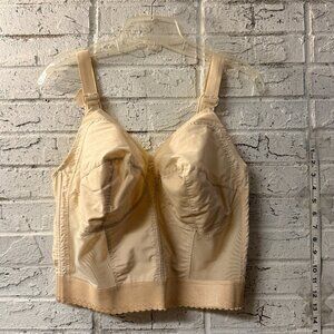 Exquisite Form Longline Bra 42DD Nude Hook & Eye Supportive Bustier